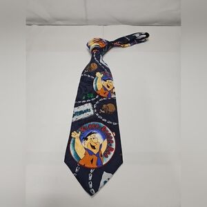 Cartoon Character Tie - Blue and Multicolor